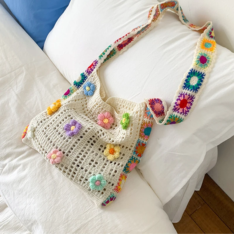 Trendy Large Capacity Boho Tote Bag Floral Crochet Handbag Vintage Multicolor Cut-out Knitted Fashionable Hollow out Handbag
Trendy Large Capacity Boho Tote Bag Floral Crochet Handbag Vintage Multicolor Cut-out Knitted Fashionable Hollow out Handbag