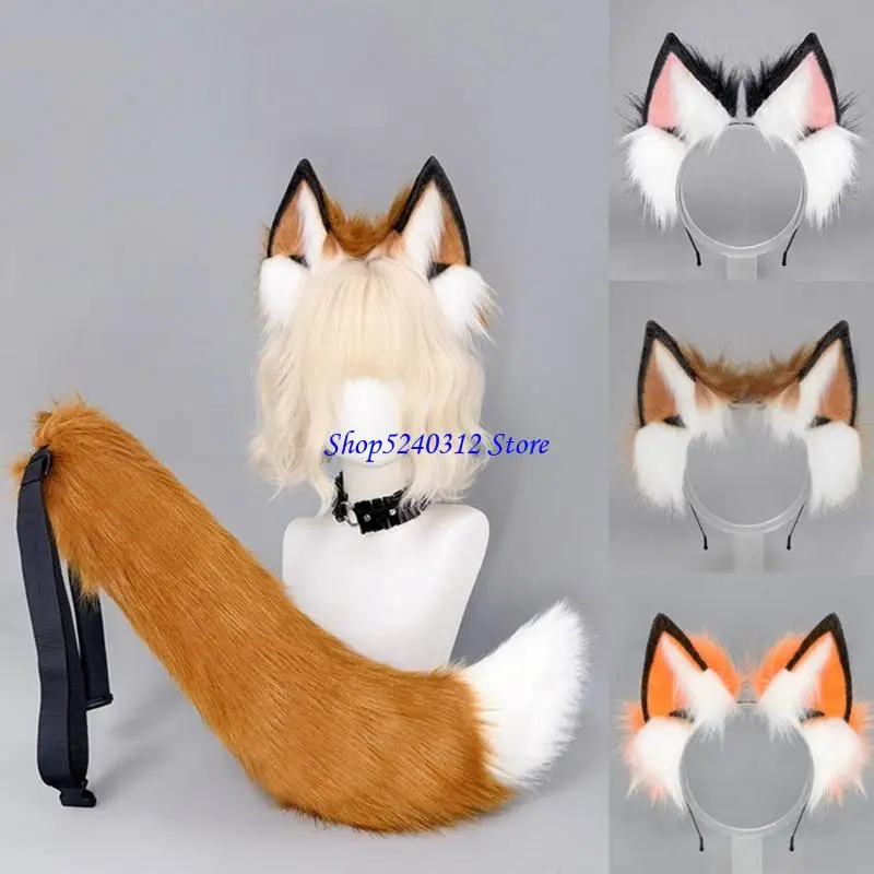 634C Хэллоуин Фокс Ушная головка с плюшевым хвостовым аксессуаром мягкий пушистый плюшевый аксессуар для семейных вечеринок 
634C Хэллоуин Фокс Ушная головка с плюшевым хвостовым аксессуаром мягкий пушистый плюшевый аксессуар для семейных вечеринок