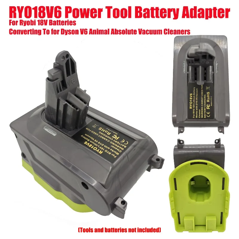 HAKSINKY For Ryobi 18V Batteries RYO18V6 Power Tool Battery Adapter Converting To for Dyson V6 Animal Absolute Vacuum Cleaners
HAKSINKY For Ryobi 18V Batteries RYO18V6 Power Tool Battery Adapter Converting To for Dyson V6 Animal Absolute Vacuum Cleaners