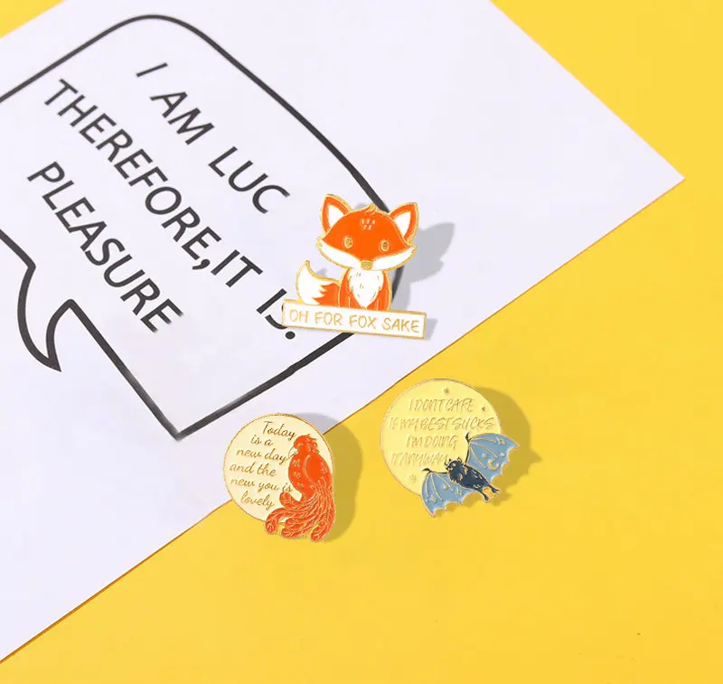 10 PCS / LOT Animal Quotations Monologue Enamel Pins Fox Bat Dog Bird Bag Brooch Lapel Badge Cartoon Jewelry
10 PCS / LOT Animal Quotations Monologue Enamel Pins Fox Bat Dog Bird Bag Brooch Lapel Badge Cartoon Jewelry