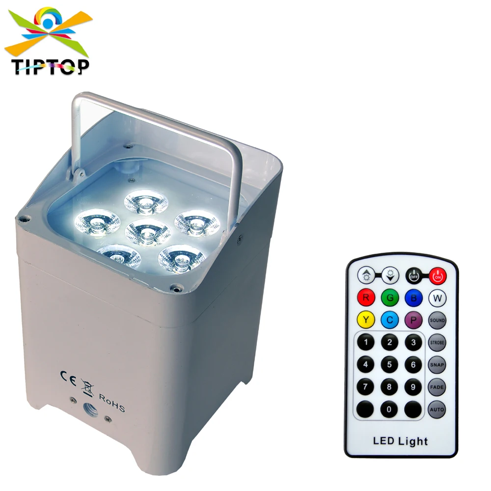 6x18W 6in1 RGBWA+UVLed Battery Wireless DMX IRC Remote Par Light Led Uplighting Built-In 2.4G Wireless DMX Receiver Infrared
6x18W 6in1 RGBWA+UVLed Battery Wireless DMX IRC Remote Par Light Led Uplighting Built-In 2.4G Wireless DMX Receiver Infrared