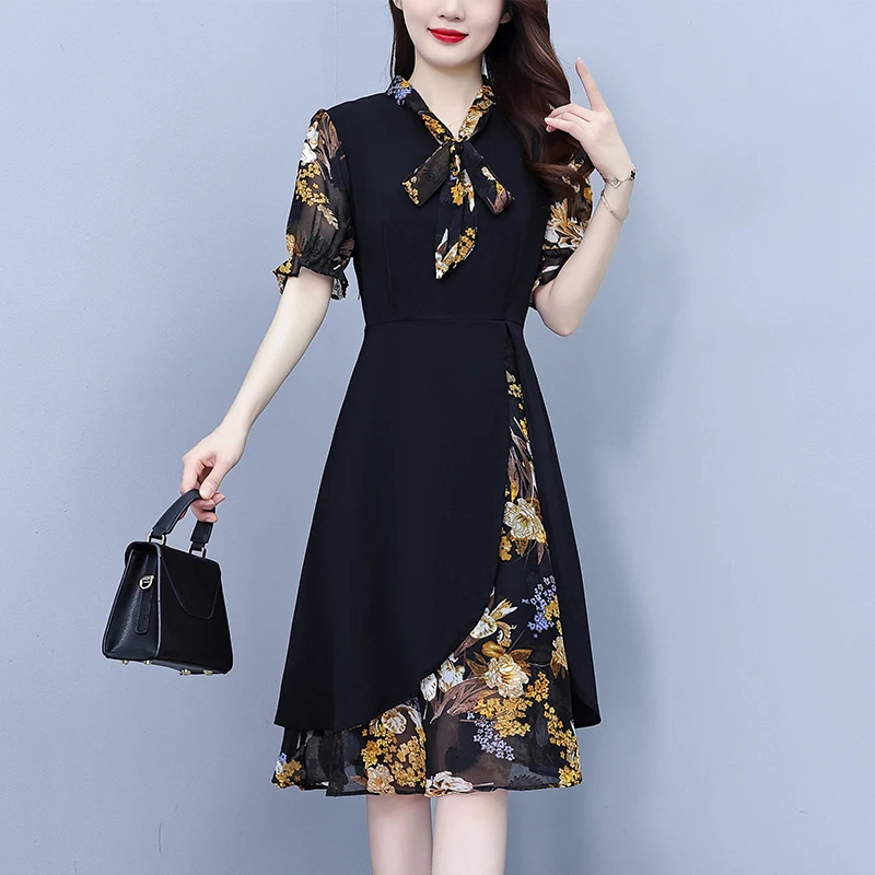 Summer New plus Size Women's Dress Elegant Printed Chiffon Patchwork Fake Two-Piece Asymmetrical Dress Knot Commute...
Summer New plus Size Women's Dress Elegant Printed Chiffon Patchwork Fake Two-Piece Asymmetrical Dress Knot Commute...