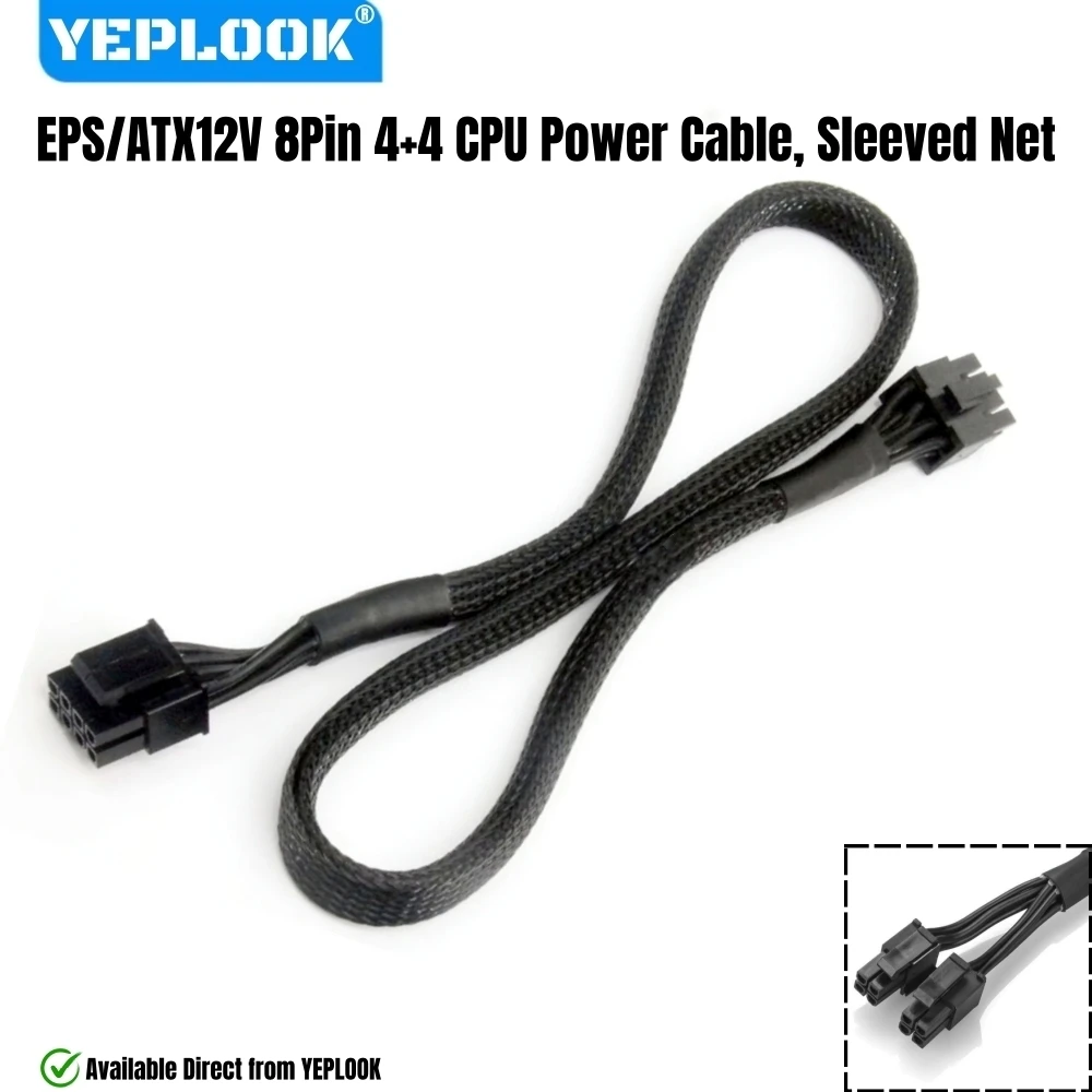 YEPLOOK 8Pin 4+4Pin Sleeved Net 18AWG 60CM CPU Power Cable for Corsair HX1500i, HX1200i, HX1000i, HX850i, HX750i Modular Powers
YEPLOOK 8Pin 4+4Pin Sleeved Net 18AWG 60CM CPU Power Cable for Corsair HX1500i, HX1200i, HX1000i, HX850i, HX750i Modular Powers