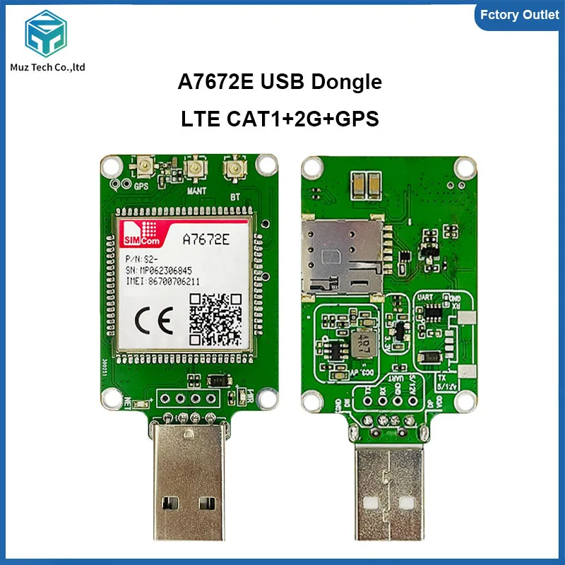 SIMcom A7672E USB-ключ LTE CAT1 SIMCOM-модуль A7672E-FASE 1 шт. с комплектом GPS для IoT/автомобиля/ПК/промышленного маршрутизатора
SIMcom A7672E USB-ключ LTE CAT1 SIMCOM-модуль A7672E-FASE 1 шт. с комплектом GPS для IoT/автомобиля/ПК/промышленного маршрутизатора 