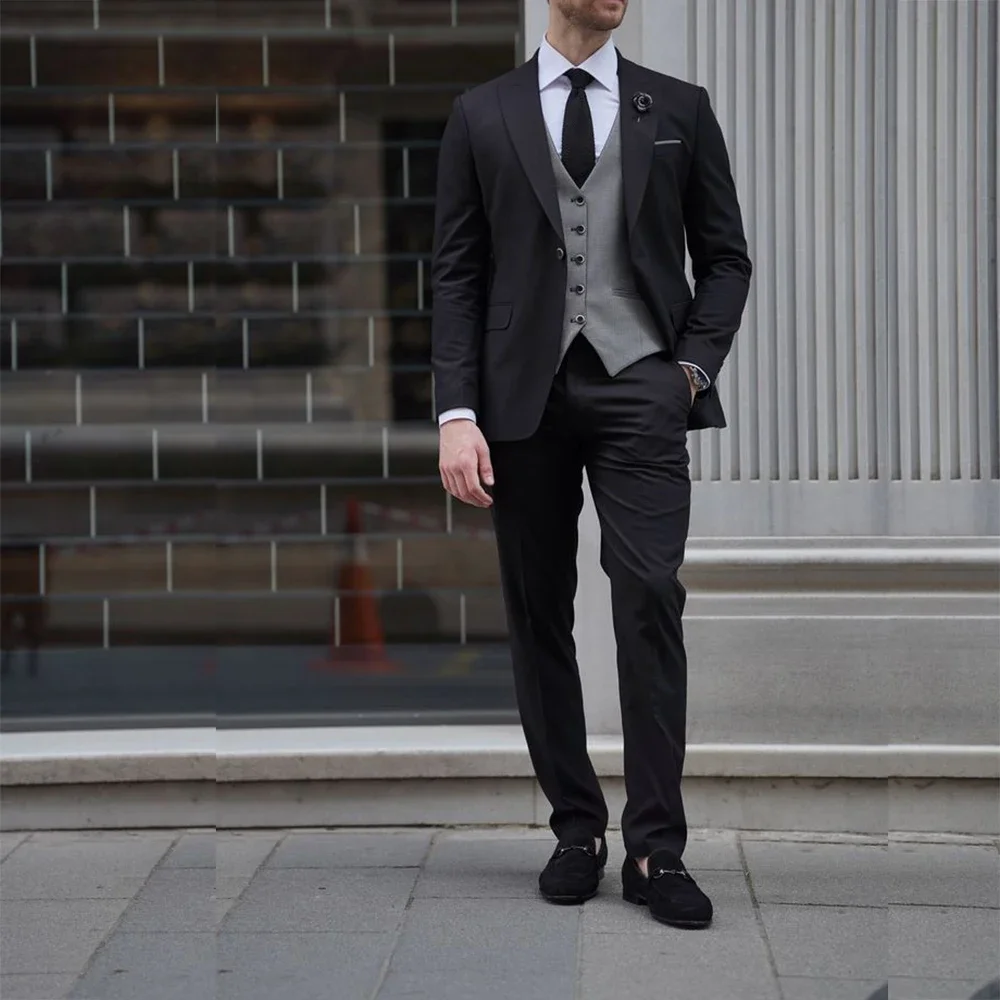 Formal Wedding Men's Suits Single Breasted Peak Lapel Slim Fit Blazer Regular Length High Quality 3 Piece Jacket Pants Vest
Formal Wedding Men's Suits Single Breasted Peak Lapel Slim Fit Blazer Regular Length High Quality 3 Piece Jacket Pants Vest