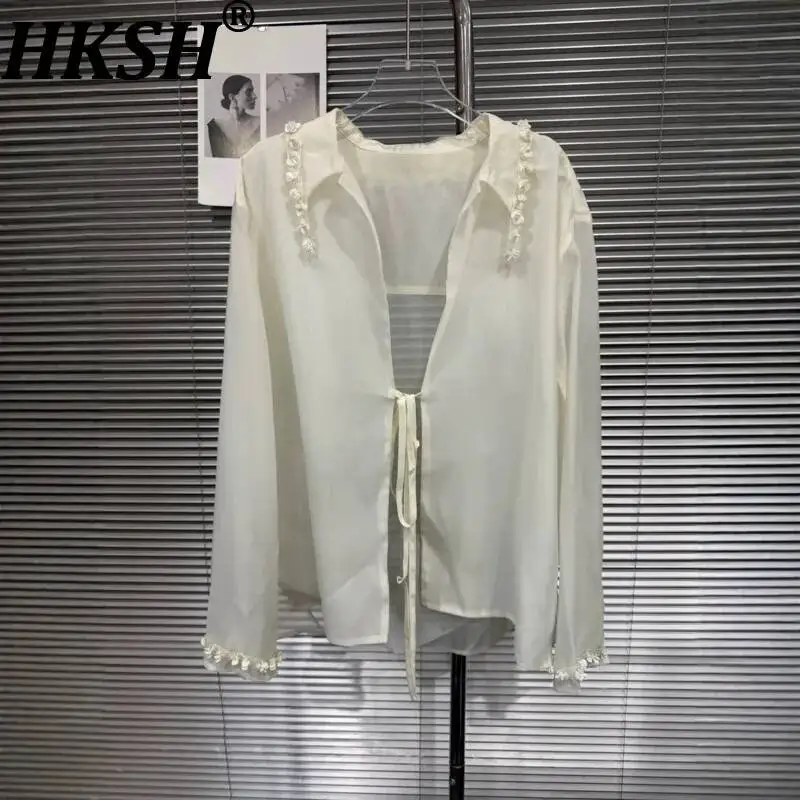 HKSH Women Shirt Three-dimensional Floral Lace-Up Sheer Design Solid Color Elegant Fashion Long Sleeve Chic Blouse New HK2489920
HKSH Women Shirt Three-dimensional Floral Lace-Up Sheer Design Solid Color Elegant Fashion Long Sleeve Chic Blouse New HK2489920