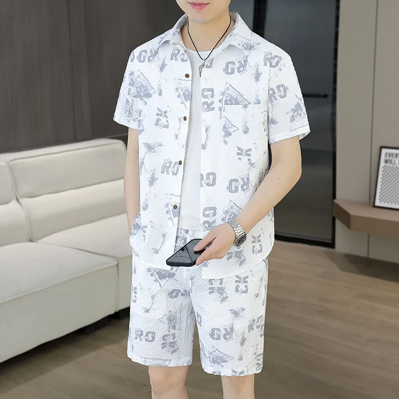 Summer Set Men's Casual Single Breasted Short Sleeve Shirt Shorts Loose Fashion High Quality Printing Sweatshirt Suit
Summer Set Men's Casual Single Breasted Short Sleeve Shirt Shorts Loose Fashion High Quality Printing Sweatshirt Suit