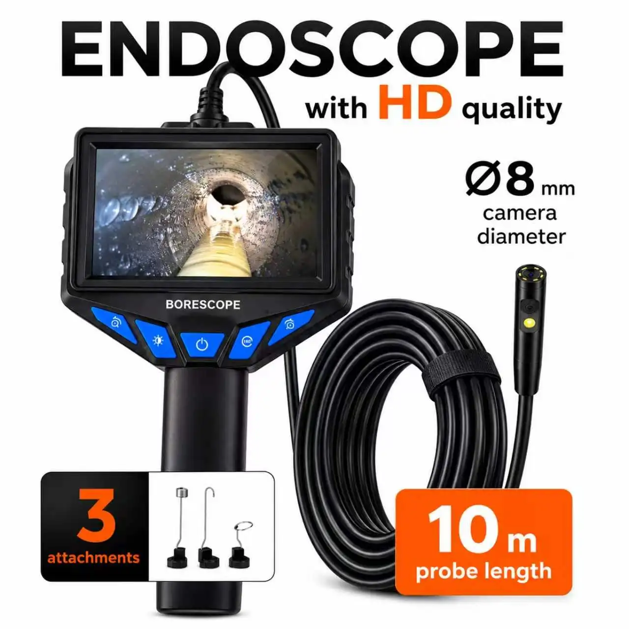 4.3 Inch IPS Screen Endoscope Camera HD 1080P Borescope 8 LED Waterproof Handheld Car Inspection Camera For Automotive Pipe
4.3 Inch IPS Screen Endoscope Camera HD 1080P Borescope 8 LED Waterproof Handheld Car Inspection Camera For Automotive Pipe
