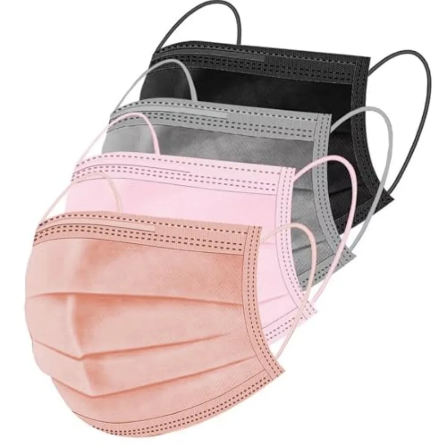 ZIYE 100/500 Pcs Disposable Face Masks, Breathable Mask 3 Layer with Nose Clip Elastic Earloop Multicolor/Black
ZIYE 100/500 Pcs Disposable Face Masks, Breathable Mask 3 Layer with Nose Clip Elastic Earloop Multicolor/Black