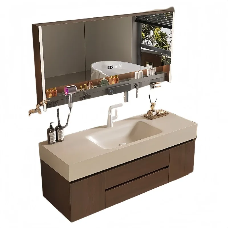 Integrated basin, antique bathroom cabinet combination, multi-layer solid wood bathroom, washing table, sink
Integrated basin, antique bathroom cabinet combination, multi-layer solid wood bathroom, washing table, sink