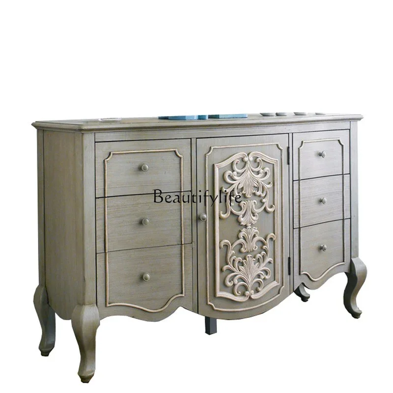 ls04American Country Solid Wood Dresser Carved French Antique Old Bedroom Side Cabinet
ls04American Country Solid Wood Dresser Carved French Antique Old Bedroom Side Cabinet