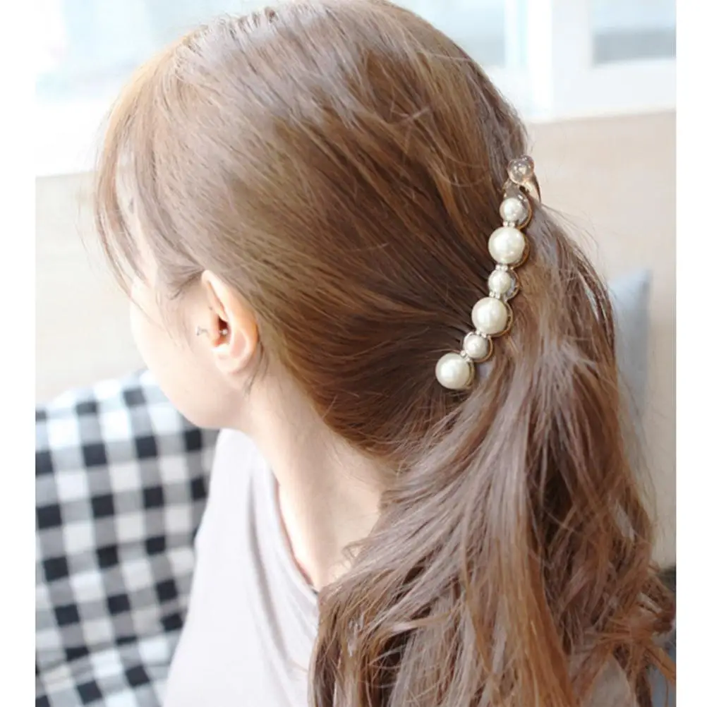 2 Pcs Banana Hair Clips Pearl Ponytail Pins Girls Barrettes Korean Style Hair Accessories For Daily Use And Parties
2 Pcs Banana Hair Clips Pearl Ponytail Pins Girls Barrettes Korean Style Hair Accessories For Daily Use And Parties