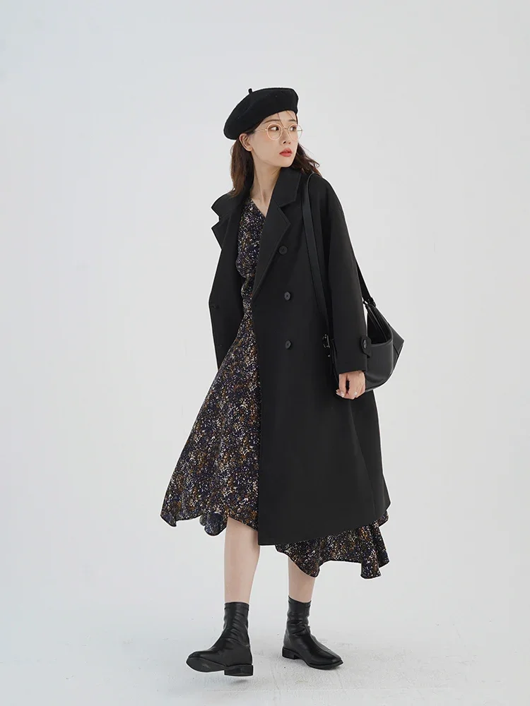 Women Elegant Long Wool Coat Solid Color Notch Collar Simple Breast Woman Coats Perfect for Petite Figures Autumn Winter
Women Elegant Long Wool Coat Solid Color Notch Collar Simple Breast Woman Coats Perfect for Petite Figures Autumn Winter