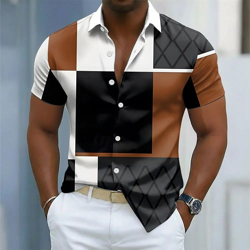 Men's Color Block Patchwork Shirt Button Up Short Sleeve Casual Streetwear 3D Print Turndown Shirt Blue Wine Brown Green
Men's Color Block Patchwork Shirt Button Up Short Sleeve Casual Streetwear 3D Print Turndown Shirt Blue Wine Brown Green
