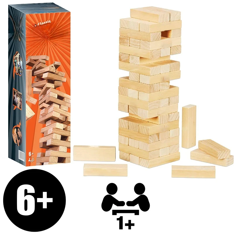 Wooden Stacking Tower Game Classic Tumbling Blocks Early Education Puzzle for Family Party Entertainment and Birthday Gift
Wooden Stacking Tower Game Classic Tumbling Blocks Early Education Puzzle for Family Party Entertainment and Birthday Gift