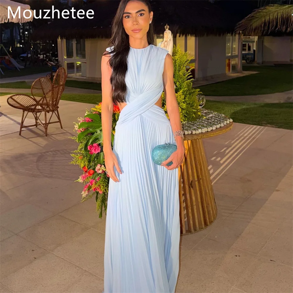Mouzhetee A-Line O-Neck Simple Pleat Evening Dresses Sleeveless Formal Dresses for Women Elegant Prom Gowns Custom Made 2026
Mouzhetee A-Line O-Neck Simple Pleat Evening Dresses Sleeveless Formal Dresses for Women Elegant Prom Gowns Custom Made 2026 