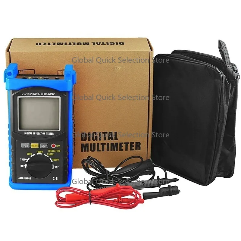 HoldPeak-Digital Insulation Resistance Tester, Professional Voltage Measuring Instrument, Auto Range, P-ortable, HP-6688B, 5000V
HoldPeak-Digital Insulation Resistance Tester, Professional Voltage Measuring Instrument, Auto Range, P-ortable, HP-6688B, 5000V