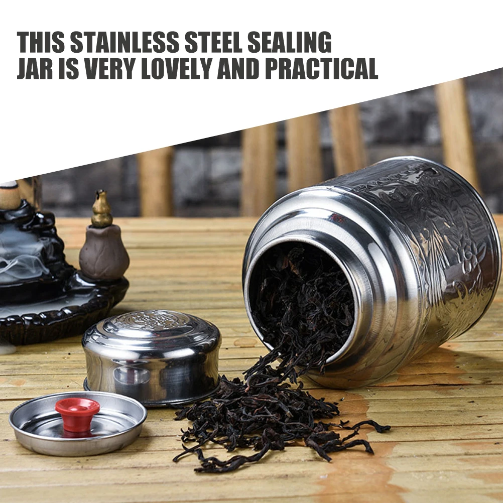Stainless Steel Tea Canister Airtight Storage Jar for Coffee Leaf Peanut Household Kitchen Canisters Delicate Practical 
Stainless Steel Tea Canister Airtight Storage Jar for Coffee Leaf Peanut Household Kitchen Canisters Delicate Practical