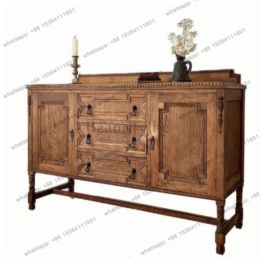 FG American country old solid wood dining side cabinet French antique wall storage display cabinet
FG American country old solid wood dining side cabinet French antique wall storage display cabinet