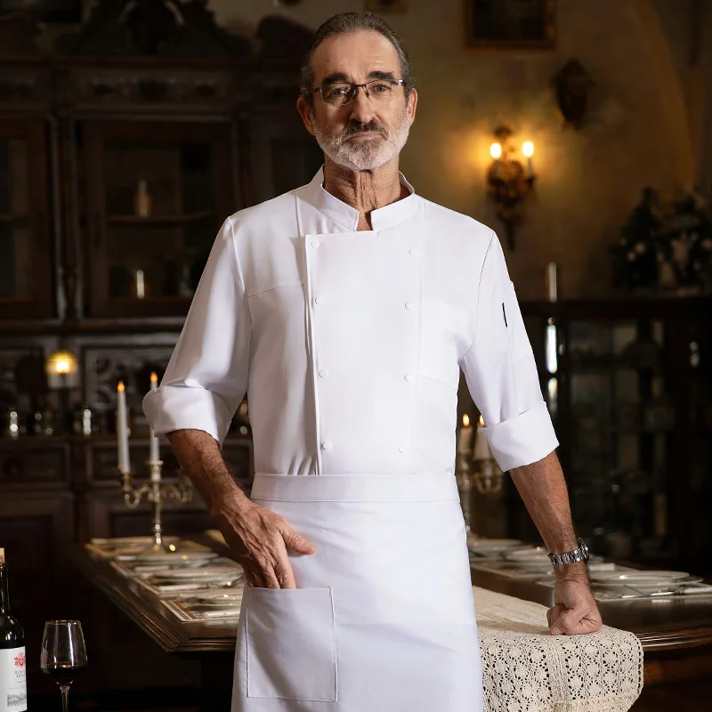 Chef Work Clothes Mid-Sleeve Autumn Winter Restaurant Kitchen Western Cuisine Kitchen Catering Canteen Baking Cake Bread Clothin
Chef Work Clothes Mid-Sleeve Autumn Winter Restaurant Kitchen Western Cuisine Kitchen Catering Canteen Baking Cake Bread Clothin