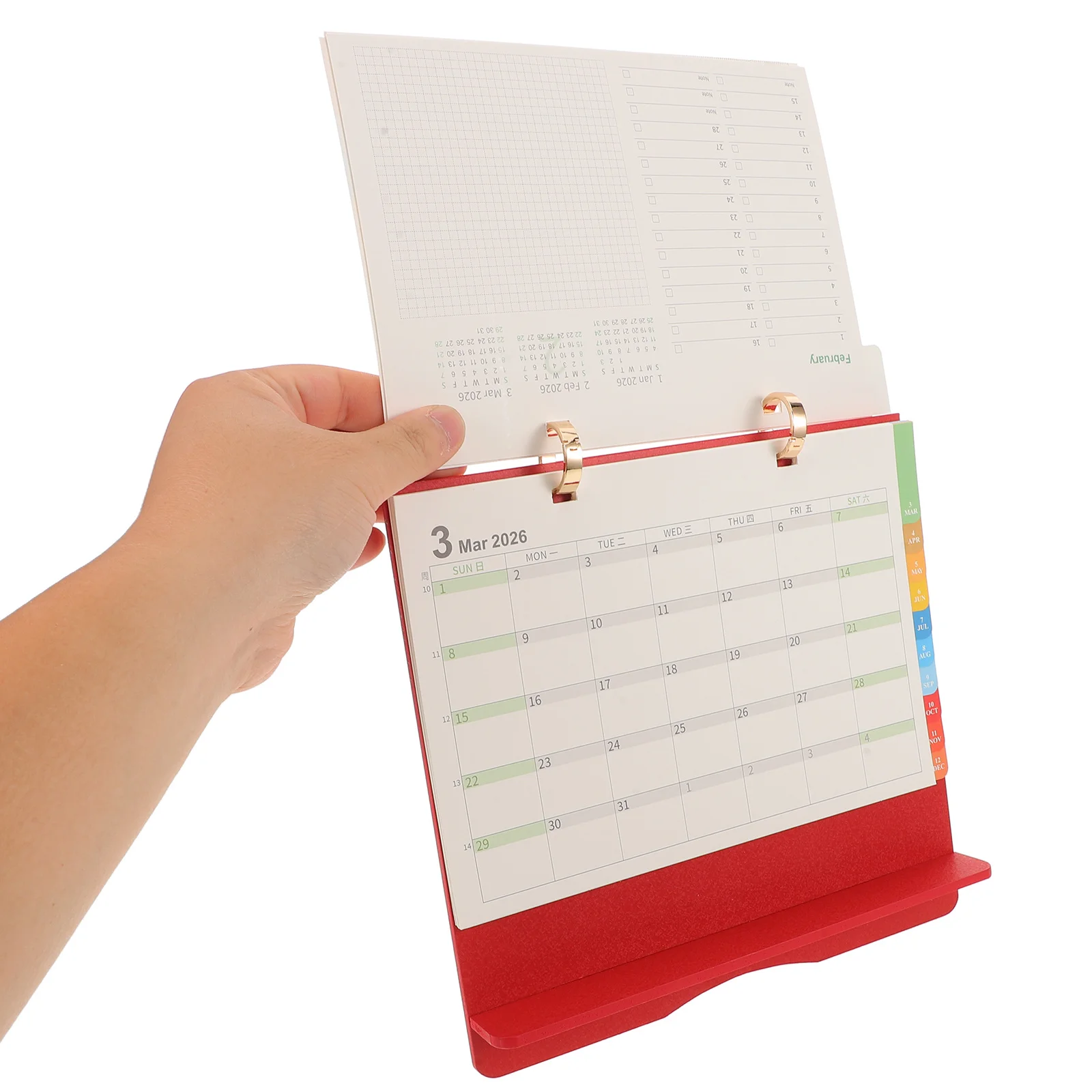 2026 Desk Calendar Wooden Flip Planner Standing Desktop Monthly Planner Yearly Schedule Design Colorful Tabs Red
2026 Desk Calendar Wooden Flip Planner Standing Desktop Monthly Planner Yearly Schedule Design Colorful Tabs Red
