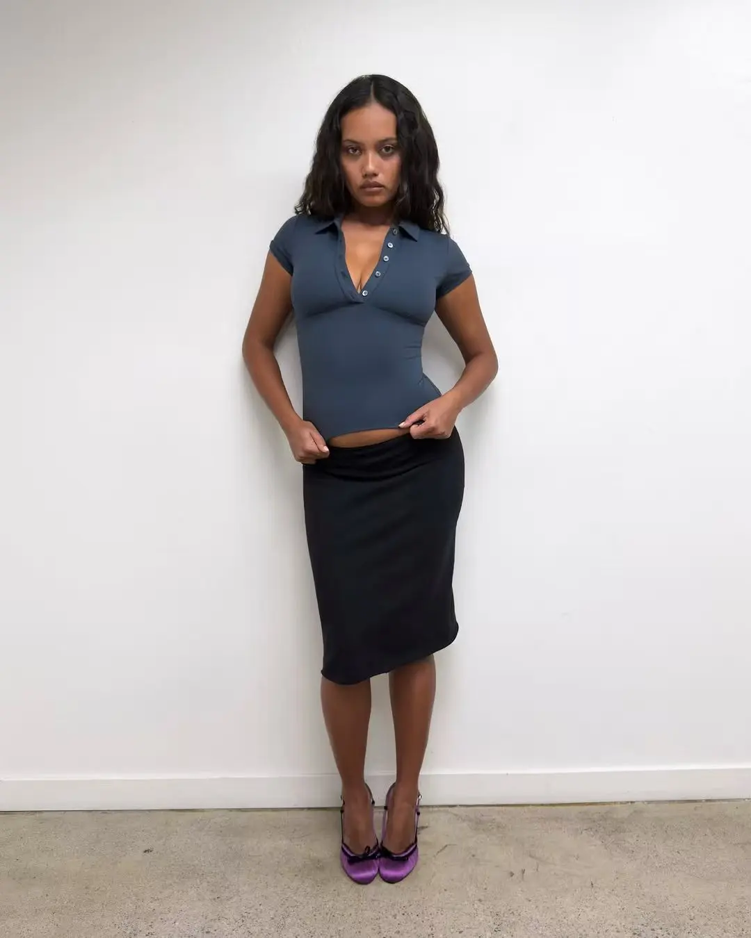Tank Black Soft Skirt Mid-Low Waist Hips-Hugging Half Skirt Artificial Silk Double Layer Fabric for Women
Tank Black Soft Skirt Mid-Low Waist Hips-Hugging Half Skirt Artificial Silk Double Layer Fabric for Women
