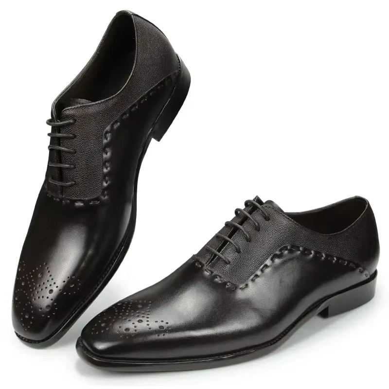 Men's Hand-Printed Leather Oxford Shoes Classic Pointed Toe Dress Shoes for Banquet Office Fashion Business Formal Footwear
Men's Hand-Printed Leather Oxford Shoes Classic Pointed Toe Dress Shoes for Banquet Office Fashion Business Formal Footwear