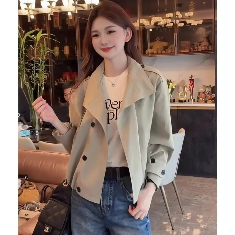 Double-breasted Short Windbreaker For Women Spring Autumn New Casual Loose Versatile Top
Double-breasted Short Windbreaker For Women Spring Autumn New Casual Loose Versatile Top
