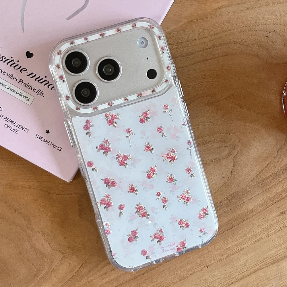 Korean Full-Screen Little Pink Rose Flowers Glitter Phone Case For iPhone 17 16 15 17ProMax 17pro 16pro Shockproof Soft Cover
Korean Full-Screen Little Pink Rose Flowers Glitter Phone Case For iPhone 17 16 15 17ProMax 17pro 16pro Shockproof Soft Cover