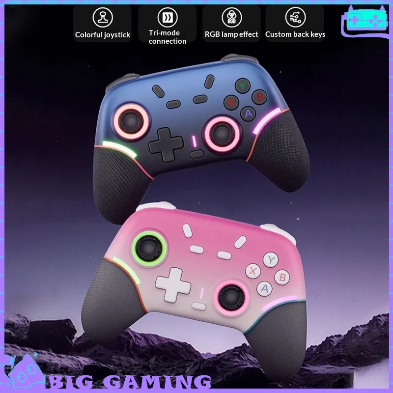 Игровой контроллер Brhe RGB 2.4g с трехрежимным подключением, эргономичный, цветной джойстик для ПК, Switch, PS3, PS4, iOS, Android, IVI, геймпад, подарок
Игровой контроллер Brhe RGB 2.4g с трехрежимным подключением, эргономичный, цветной джойстик для ПК, Switch, PS3, PS4, iOS, Android, IVI, геймпад, подарок