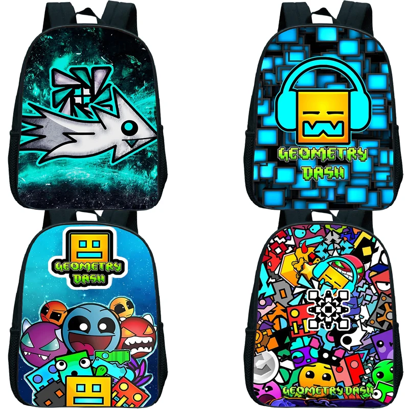 12inch Geometry Dash Print Backpacks Boys Girls Kindergarten School Bags Funny Cartoon Children Rucksack Kids Bookbag Mochila
12inch Geometry Dash Print Backpacks Boys Girls Kindergarten School Bags Funny Cartoon Children Rucksack Kids Bookbag Mochila
