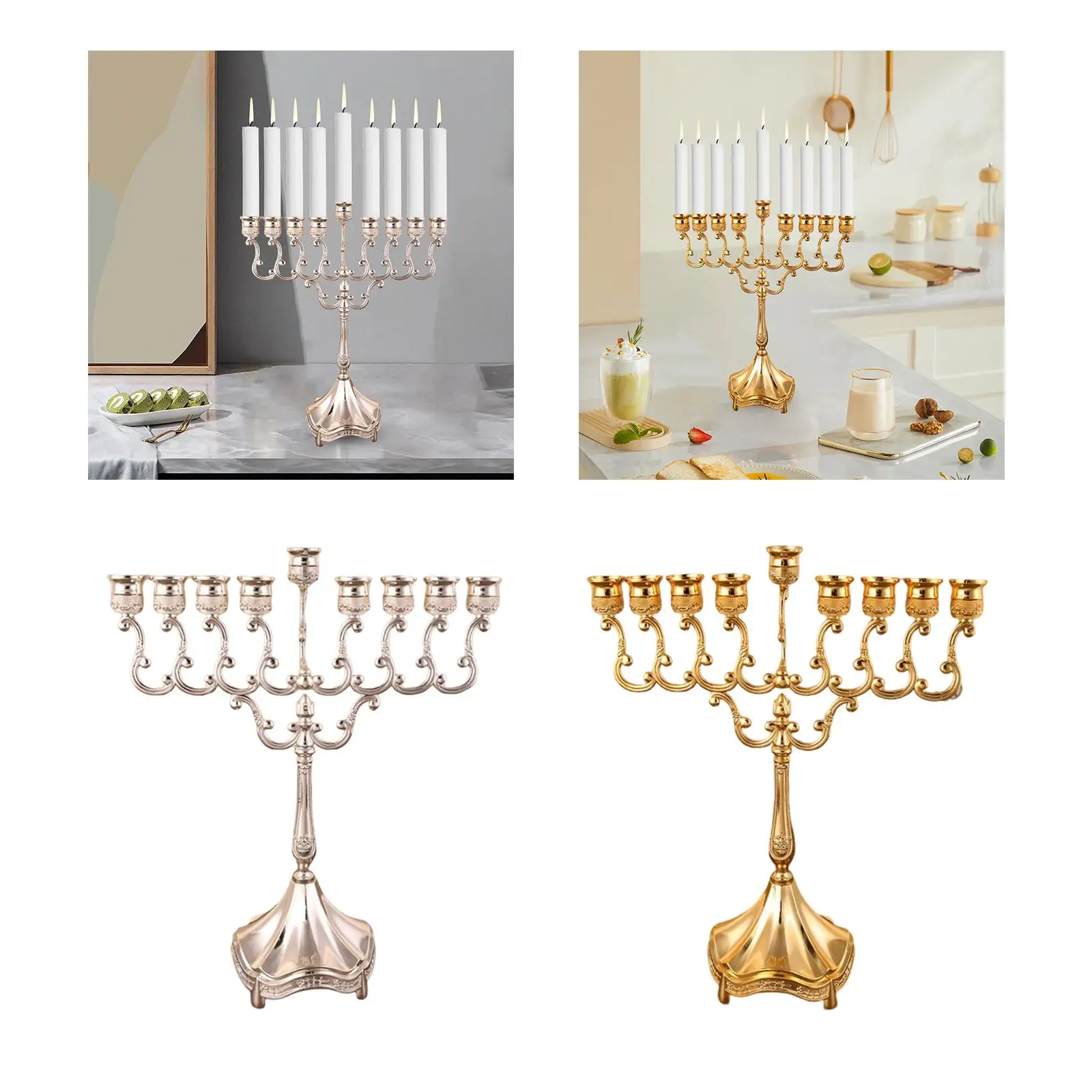 Hanukkah Menorah Candle Stands Tabletop 9 Branches Candle Holder for Christmas Exquisite Candlestick Table Home Decor
Hanukkah Menorah Candle Stands Tabletop 9 Branches Candle Holder for Christmas Exquisite Candlestick Table Home Decor