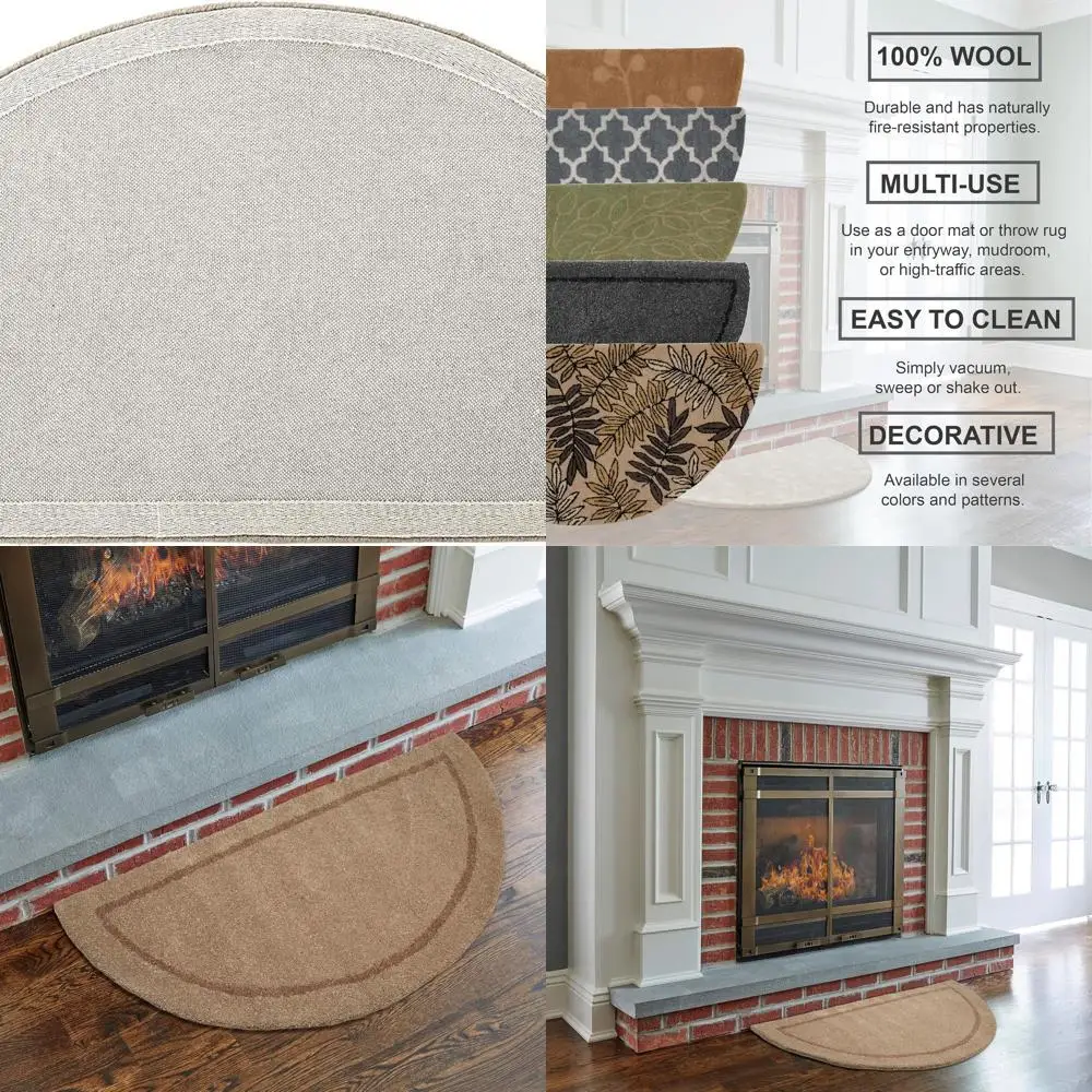 Wool Hearth Rug - Beige, Hand-Tufted, 100% Wool, Heat and Ember Protection
Wool Hearth Rug - Beige, Hand-Tufted, 100% Wool, Heat and Ember Protection