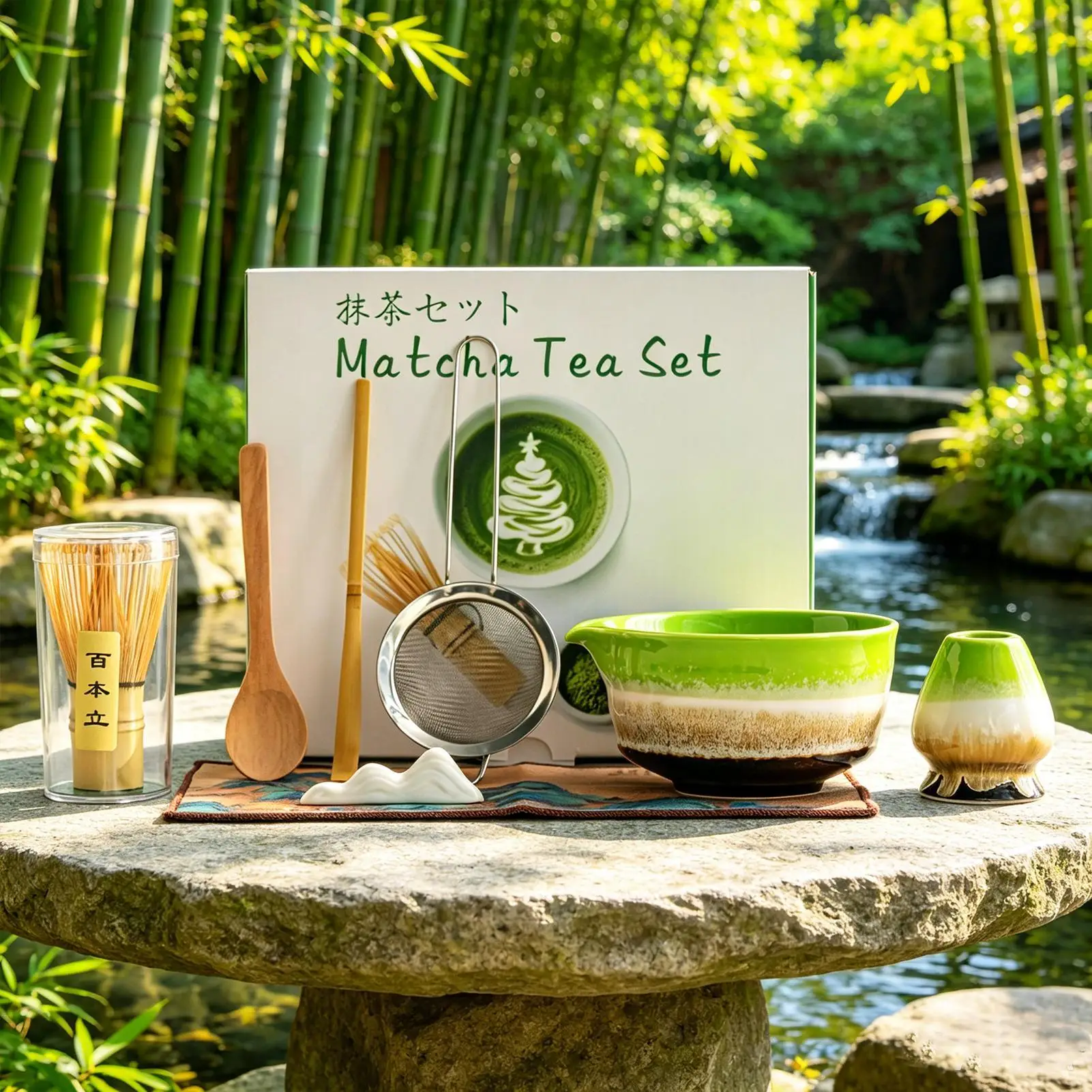 8 Pieces Chasen Set Complete Ceramic Scoop Holder Sifter Japanese Tea Ceremony Set for Beginners Friends Mom Home Office School
8 Pieces Chasen Set Complete Ceramic Scoop Holder Sifter Japanese Tea Ceremony Set for Beginners Friends Mom Home Office School