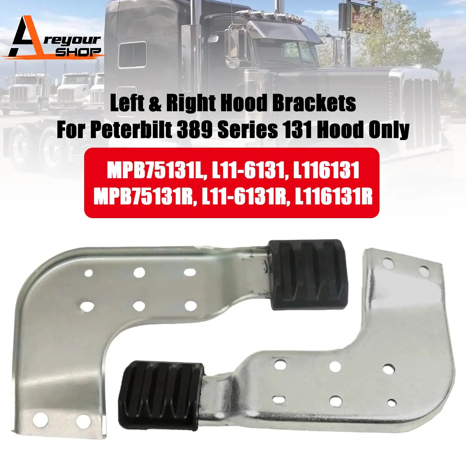 Left & Right Hood Brackets Set MPB75131L MPB75131R for Peterbilt 389 131
Left & Right Hood Brackets Set MPB75131L MPB75131R for Peterbilt 389 131