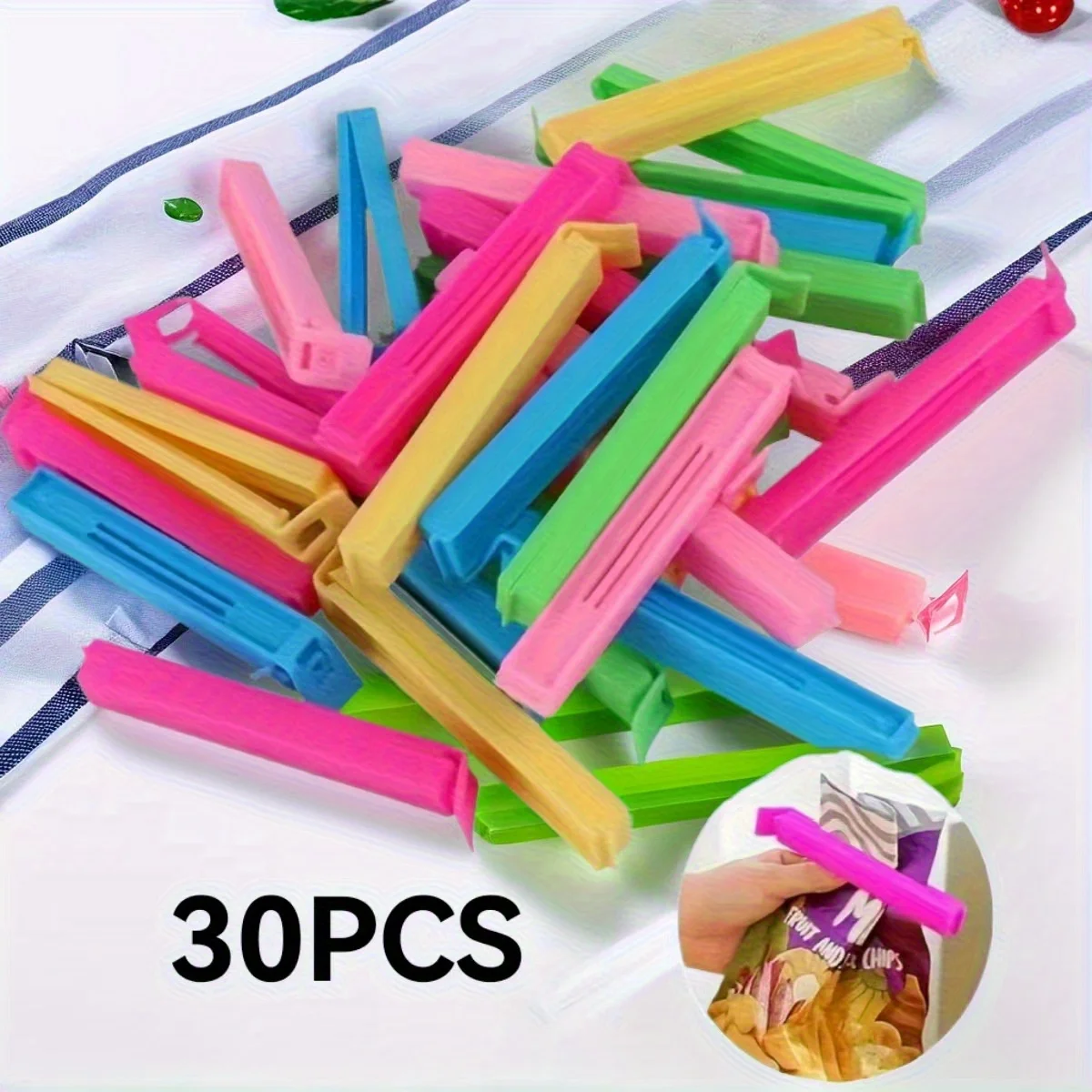 Thickened leak-proof bag sealing clip Multi-color mixed multi-functional kitchen sealing clip Bread and snack bag sealer Househo
Thickened leak-proof bag sealing clip Multi-color mixed multi-functional kitchen sealing clip Bread and snack bag sealer Househo