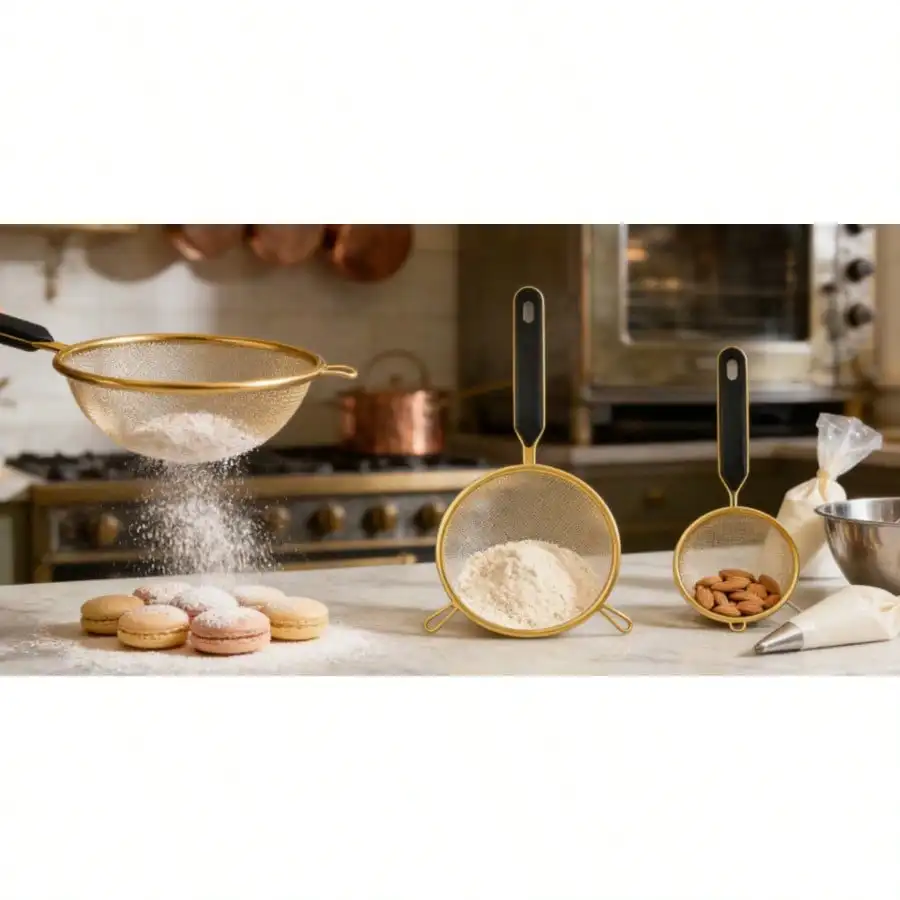 3-Piece Fine Mesh Gold Strainer Set
3-Piece Fine Mesh Gold Strainer Set