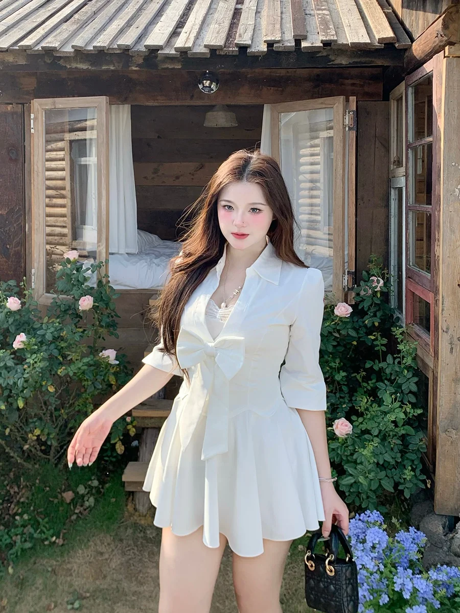 Sweet Cherry Sauce Shirt Knot Summer Dress plus Size Women's High Waist Slim Fit Commute Style Short Skirt
Sweet Cherry Sauce Shirt Knot Summer Dress plus Size Women's High Waist Slim Fit Commute Style Short Skirt