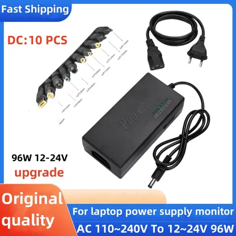 96W Universal Portable AC Laptop Power Adapter 12V 15V 16V 19V 4.5A 20V 24V Charger For Lenovo Dell Hp Asus Acer Samsung Sony