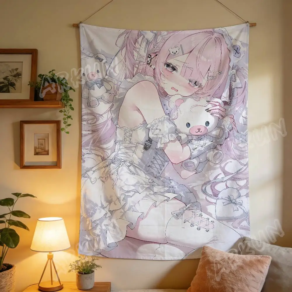 Fashion Kawaii Pink Lolita Anime Girl Tapestry, Soft Pink Anime Print, Wall Hanging Decor for Girl Bedroom Dorm
Fashion Kawaii Pink Lolita Anime Girl Tapestry, Soft Pink Anime Print, Wall Hanging Decor for Girl Bedroom Dorm
