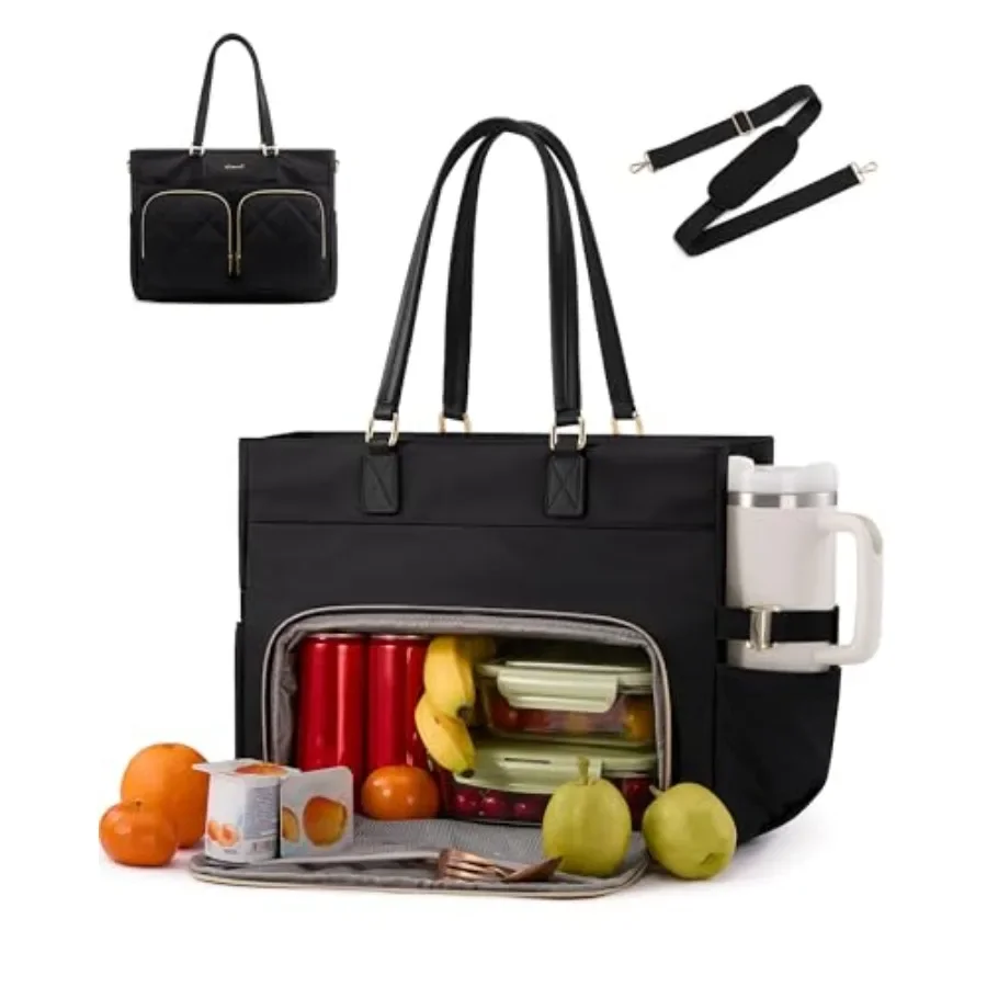 Lunch Tote Bag for Women 17.3 Inch Laptop Tote with Insulated Lunch Compartment Large Capacity Lunch Bag for Work Business Dail
Lunch Tote Bag for Women 17.3 Inch Laptop Tote with Insulated Lunch Compartment Large Capacity Lunch Bag for Work Business Dail