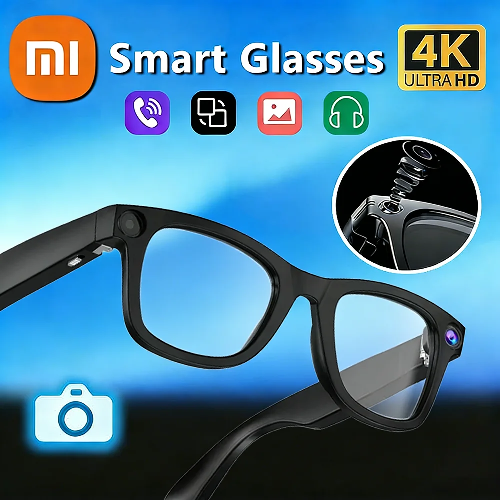 Xiaomi 4K AI Camera Smart Glasses 800W pixel Shooting Camera Photo Voice Assistant Call Translation Waterproof Bluetooth Glasses
Xiaomi 4K AI Camera Smart Glasses 800W pixel Shooting Camera Photo Voice Assistant Call Translation Waterproof Bluetooth Glasses