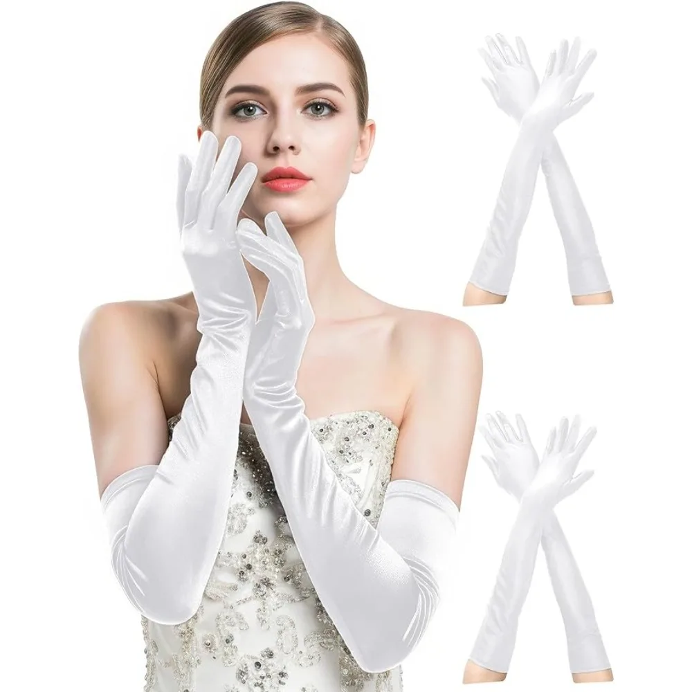 Long Satin Opera Gloves, White Elbow Length Finger Gloves, Vintage Audrey Hepburn Style for Wedding Bridal Evening Party Costume
Long Satin Opera Gloves, White Elbow Length Finger Gloves, Vintage Audrey Hepburn Style for Wedding Bridal Evening Party Costume