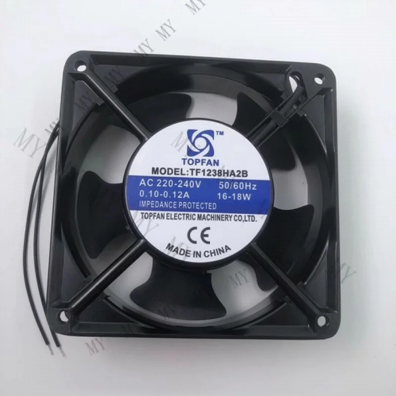 TT for TOPFAN TF1238HA2B AC220V-240V 50/60HZ 0.10A-0.12A 16W-18W 12CM Metal Cooling Fan
TT for TOPFAN TF1238HA2B AC220V-240V 50/60HZ 0.10A-0.12A 16W-18W 12CM Metal Cooling Fan