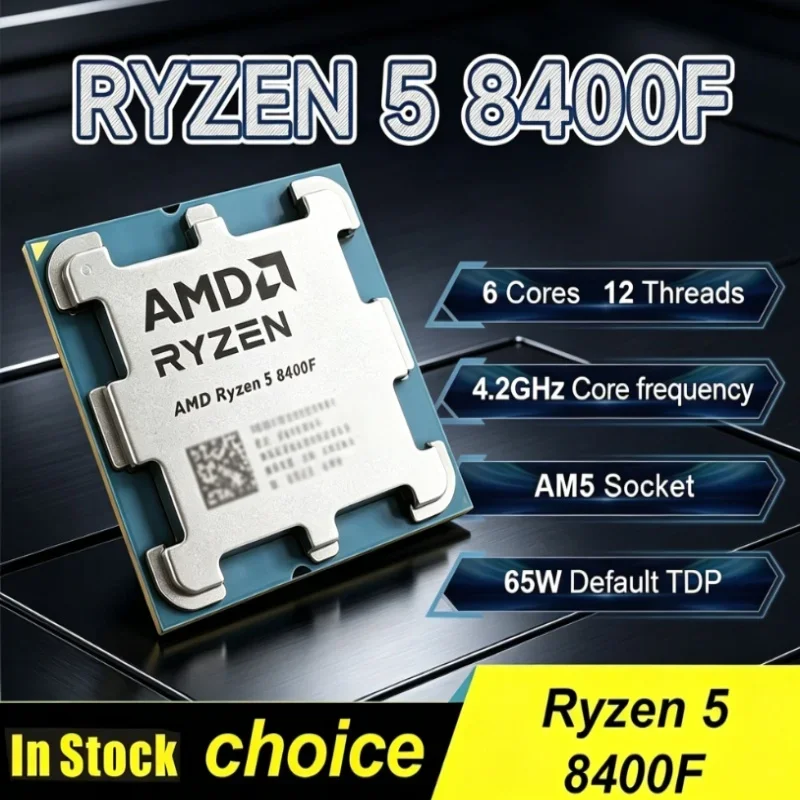 R5 8400F AMD Ryzen5 Loose Desktop Processor AM5 DDR5 4.2GHz 4NM 6C12T 16MB L3 65W Supplied Without Original Cooling Fan
R5 8400F AMD Ryzen5 Loose Desktop Processor AM5 DDR5 4.2GHz 4NM 6C12T 16MB L3 65W Supplied Without Original Cooling Fan