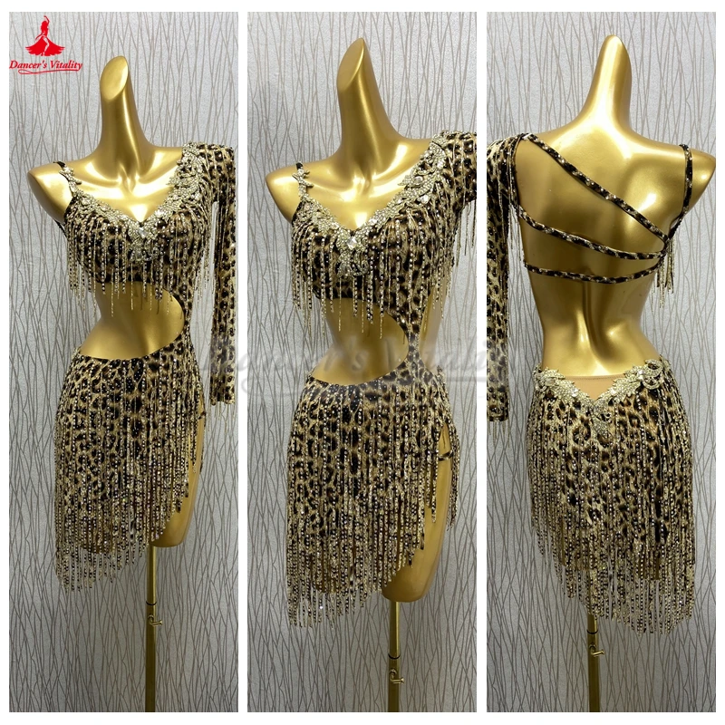 Female Luxury AB Stones Leopard Print Latin Dance Dress Customize Adult Chacha Samba Rumba Jive Performance Competition Outfit
Female Luxury AB Stones Leopard Print Latin Dance Dress Customize Adult Chacha Samba Rumba Jive Performance Competition Outfit