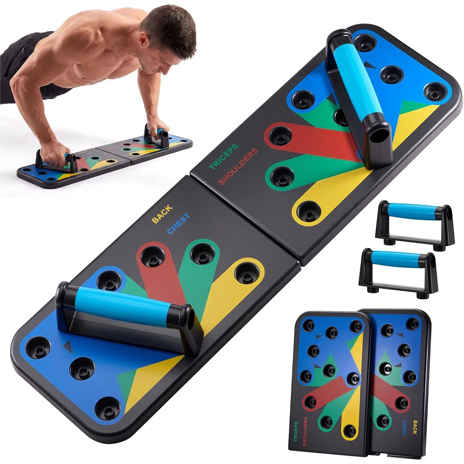 Foldable Push Up Board for Home Gym, Adjustable 15 Angle Slots for Chest Arms Core Full Body Workout with Non-Slip Mat
Foldable Push Up Board for Home Gym, Adjustable 15 Angle Slots for Chest Arms Core Full Body Workout with Non-Slip Mat