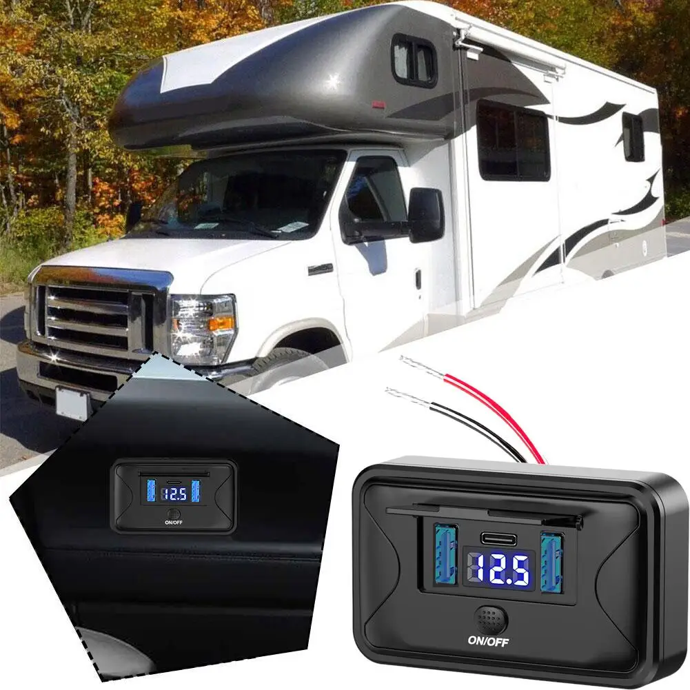 Dual QC3.0 & PD 3.0 USB Car Charger RV Switch Panel Wall Mount Power Outlet With Waterproof Cover For 12V Marine Boat ATV Z6O7
Dual QC3.0 & PD 3.0 USB Car Charger RV Switch Panel Wall Mount Power Outlet With Waterproof Cover For 12V Marine Boat ATV Z6O7