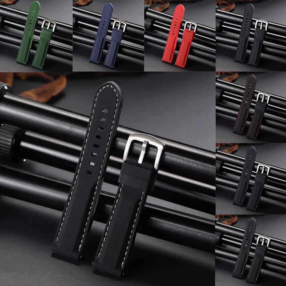 Stitching Sports Silicone Watch Band 18mm20mm 22mm 24mm Thick Rubber Strap for Men Waterproof Black Bracelet Universal Wristband
Stitching Sports Silicone Watch Band 18mm20mm 22mm 24mm Thick Rubber Strap for Men Waterproof Black Bracelet Universal Wristband