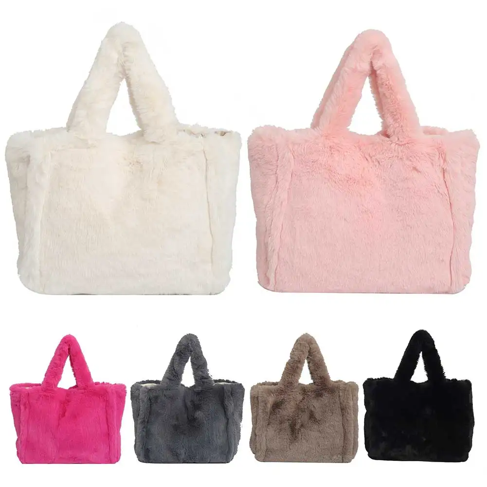 Women Faux Fur Tote Bag Large Capacity Soft Plush Handbag Solid Color Fashion Tote Handbag Travel Work Handbag
Women Faux Fur Tote Bag Large Capacity Soft Plush Handbag Solid Color Fashion Tote Handbag Travel Work Handbag